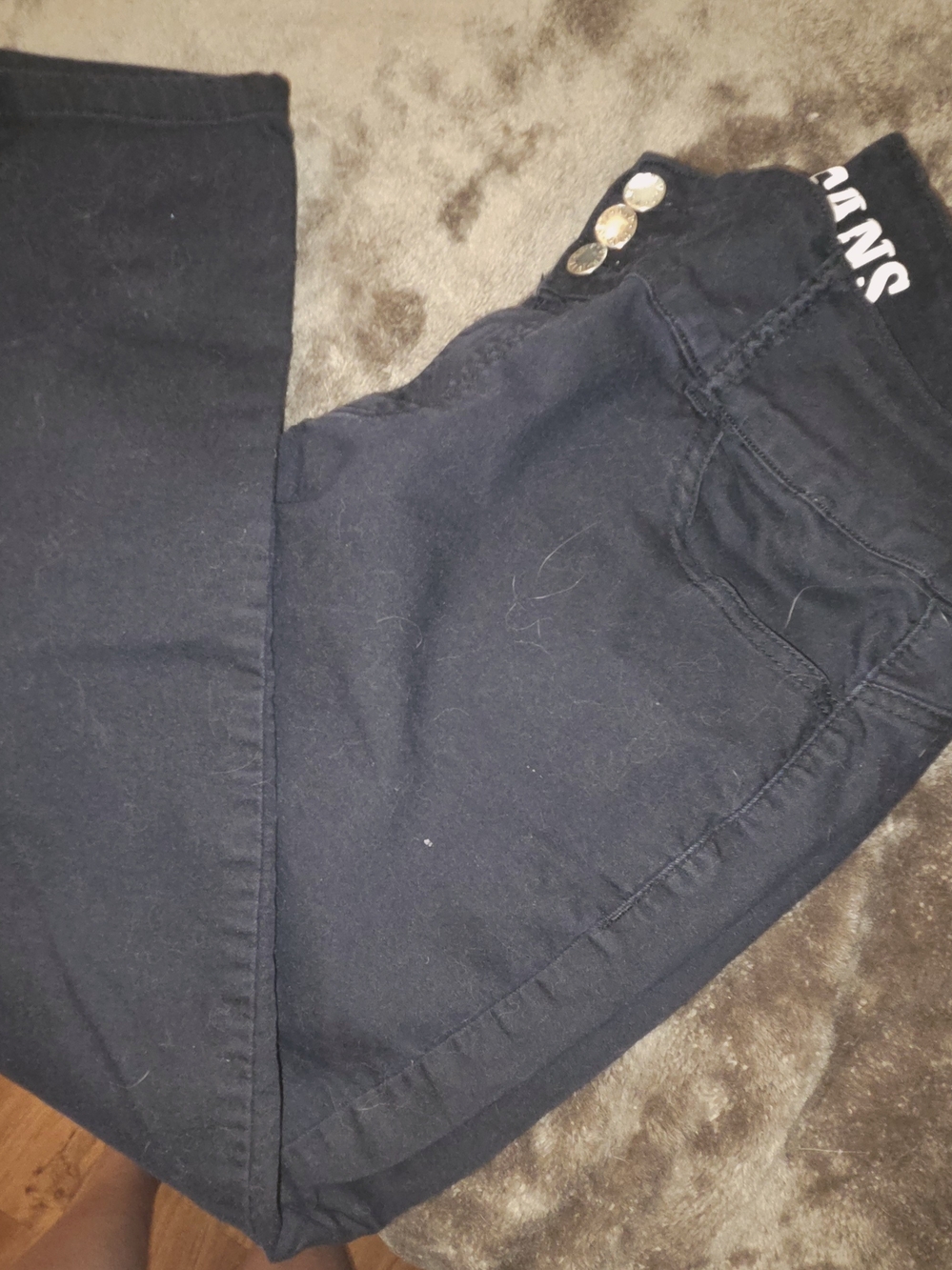 VIP Black Skinny Pants with Button Trim Size 17-18